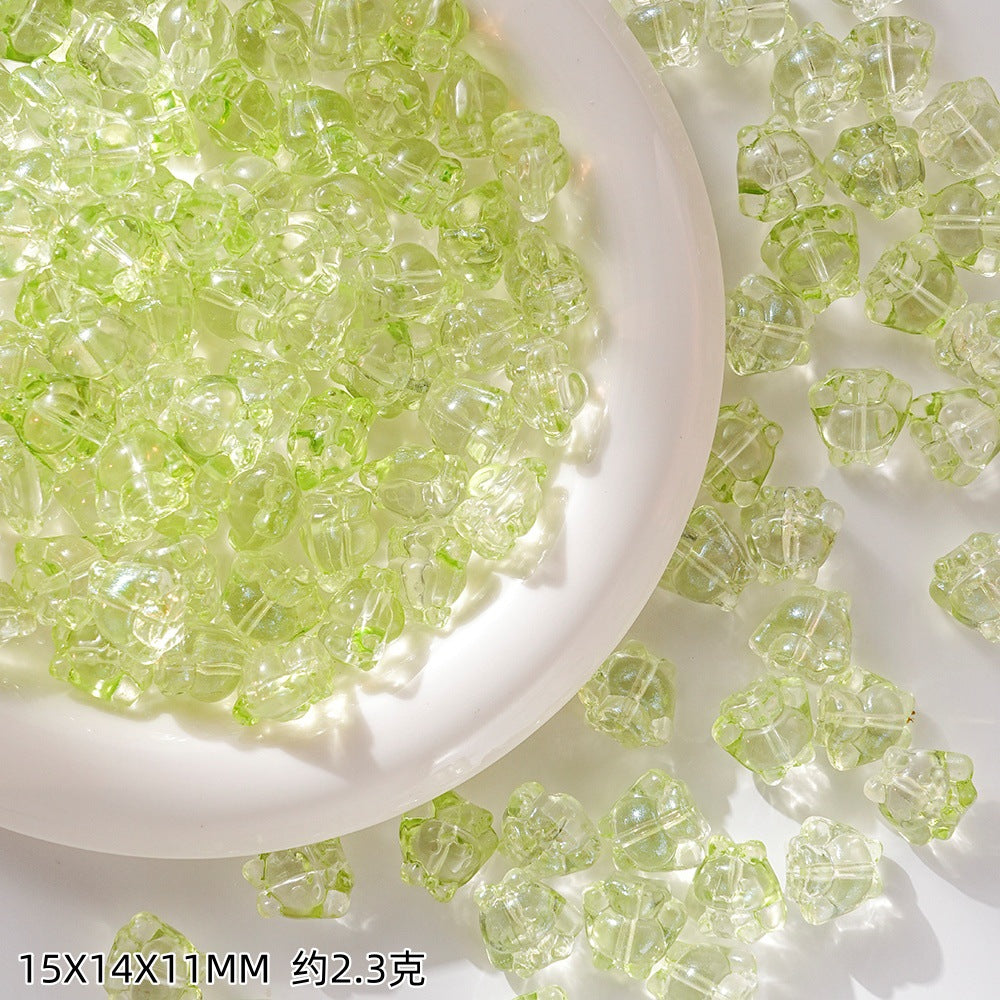 Clear Cartoon Cinnamorol Glass Beads 15mm Mixed Colors 50pcs 12
