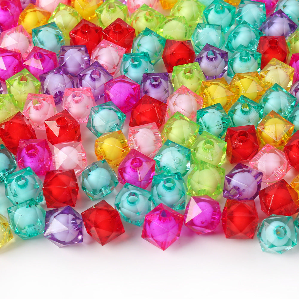 Faceted Acrylic Sago Beads 8-10mm Glossy Translucent 100pcs