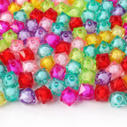 Faceted Acrylic Sago Beads 8-10mm Glossy Translucent 100pcs
