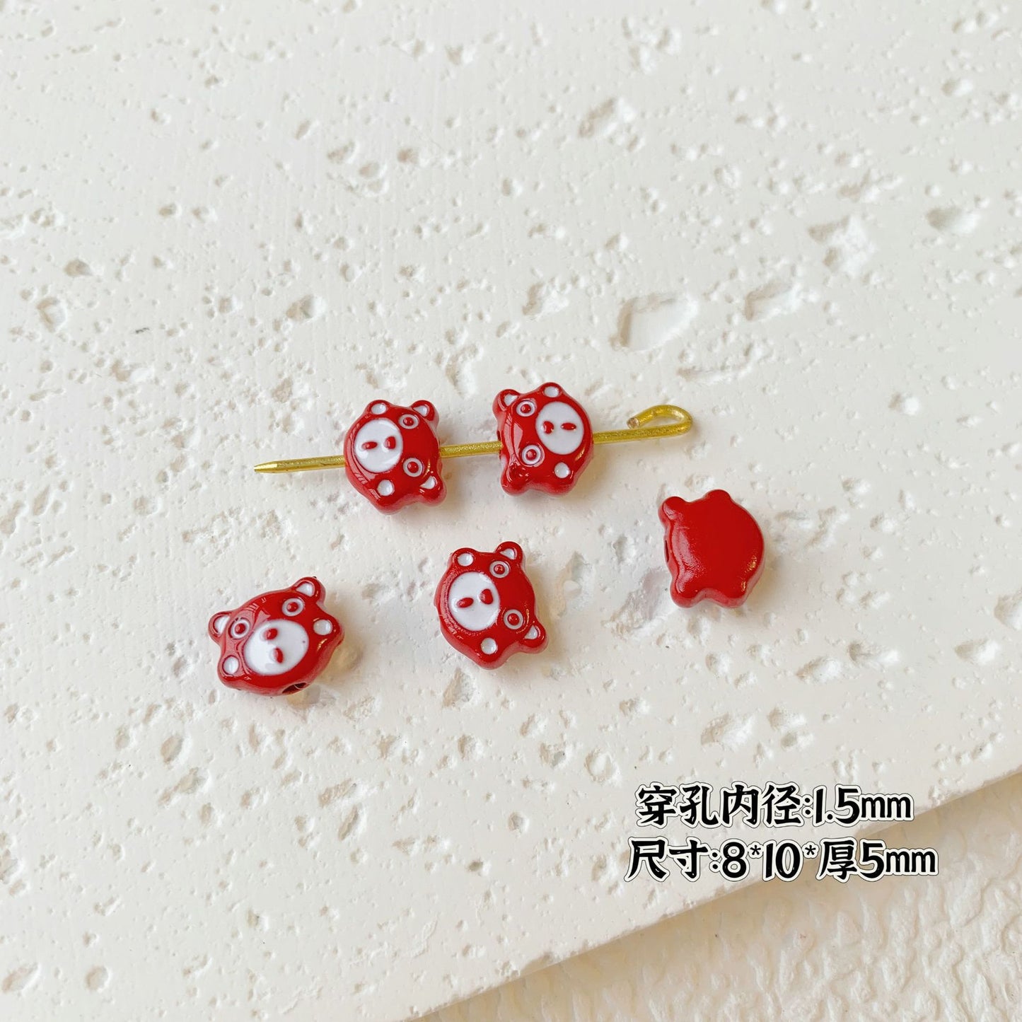 Teddy Bear and Game Controller Metal Beads Painted Alloy 10pcs 9