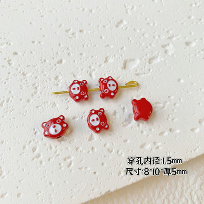 Teddy Bear and Game Controller Metal Beads Painted Alloy 10pcs 9