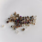 Geometric Square Glass Beads 5mm Transparent Perforated 10pcs 14