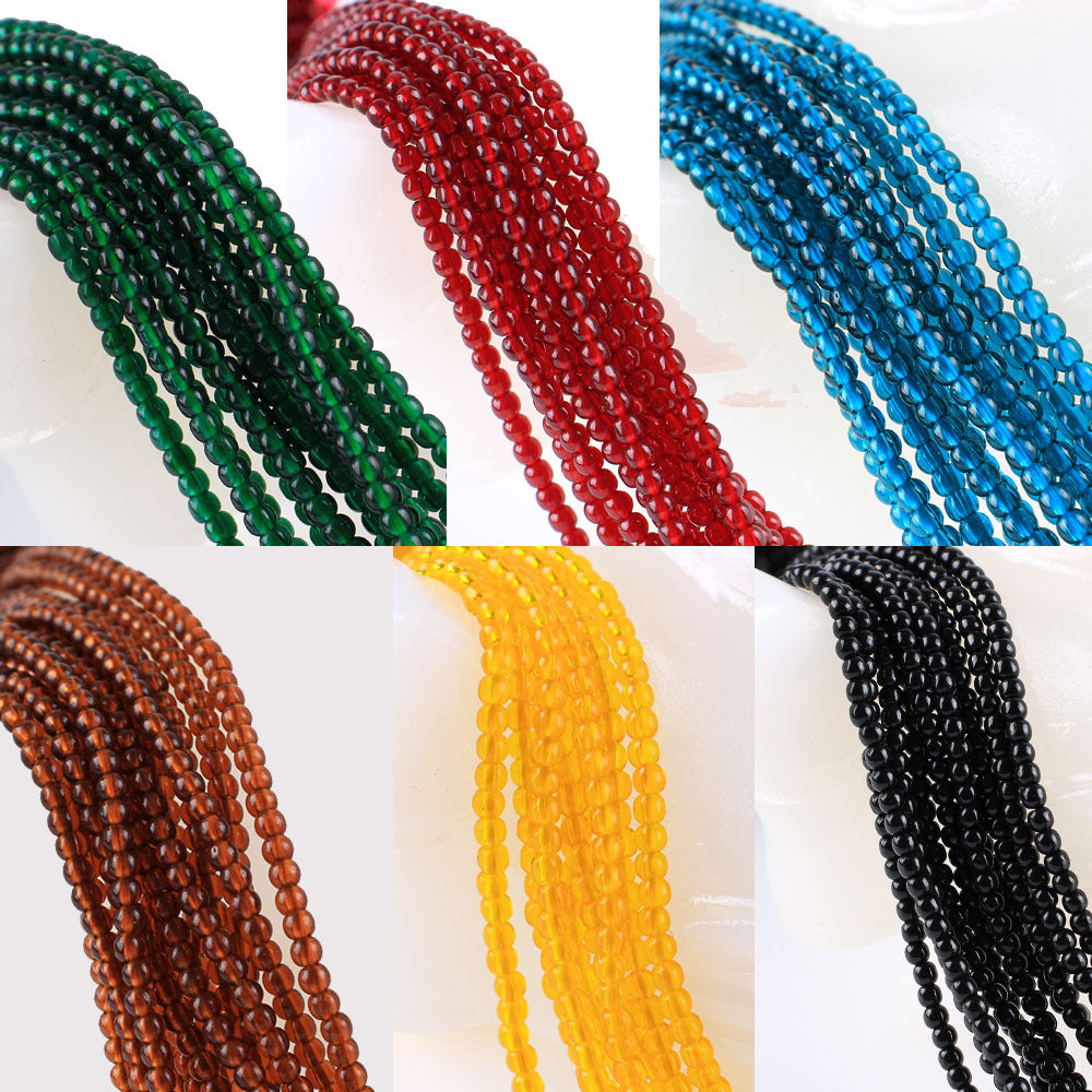 Colored Transparent Seed Glass Beads 2mm 2 Strands 400pcs 2