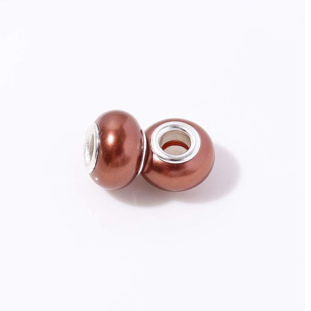ABS Plastic Donut Spacer Beads 9*14mm Imitation Pearl 100pcs 15