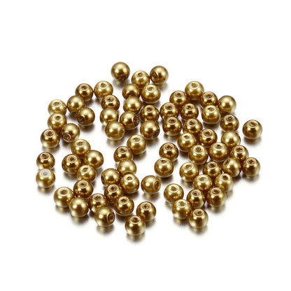 Pearl Glass Beads 8mm Imitation Smooth Glossy Mixed Colors 100pcs 10