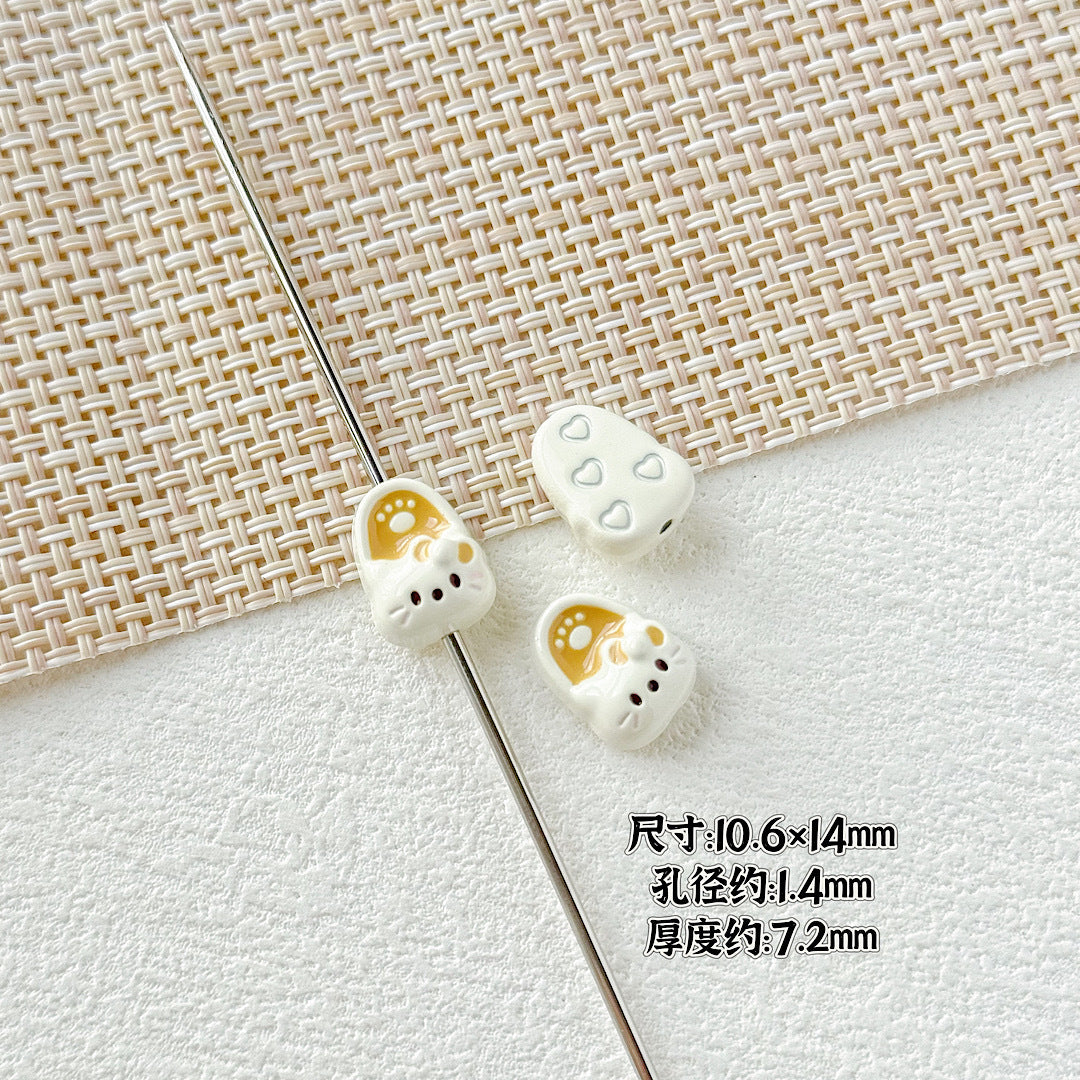 Kite Slippers Metal Beads 14mm Colorful Glossy Painted 10pcs 9