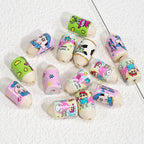 Painted Acrylic Beads 20mm Crayon Shin Chan Pattern Pencil Head 10pcs