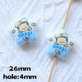 Animal Printed Star Acrylic Beads 26mm Pastel Colors 20pcs 6