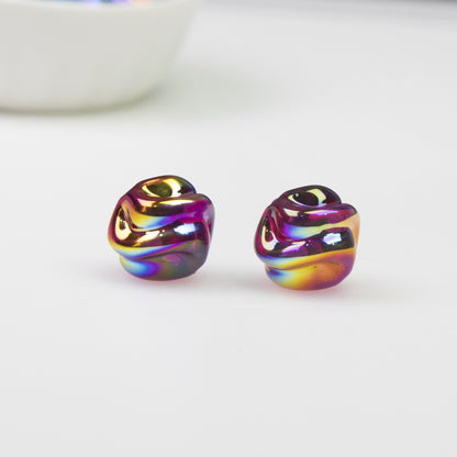 Transparent Twist Acrylic Beads 15mm 16mm Plated Assorted 20pcs 16