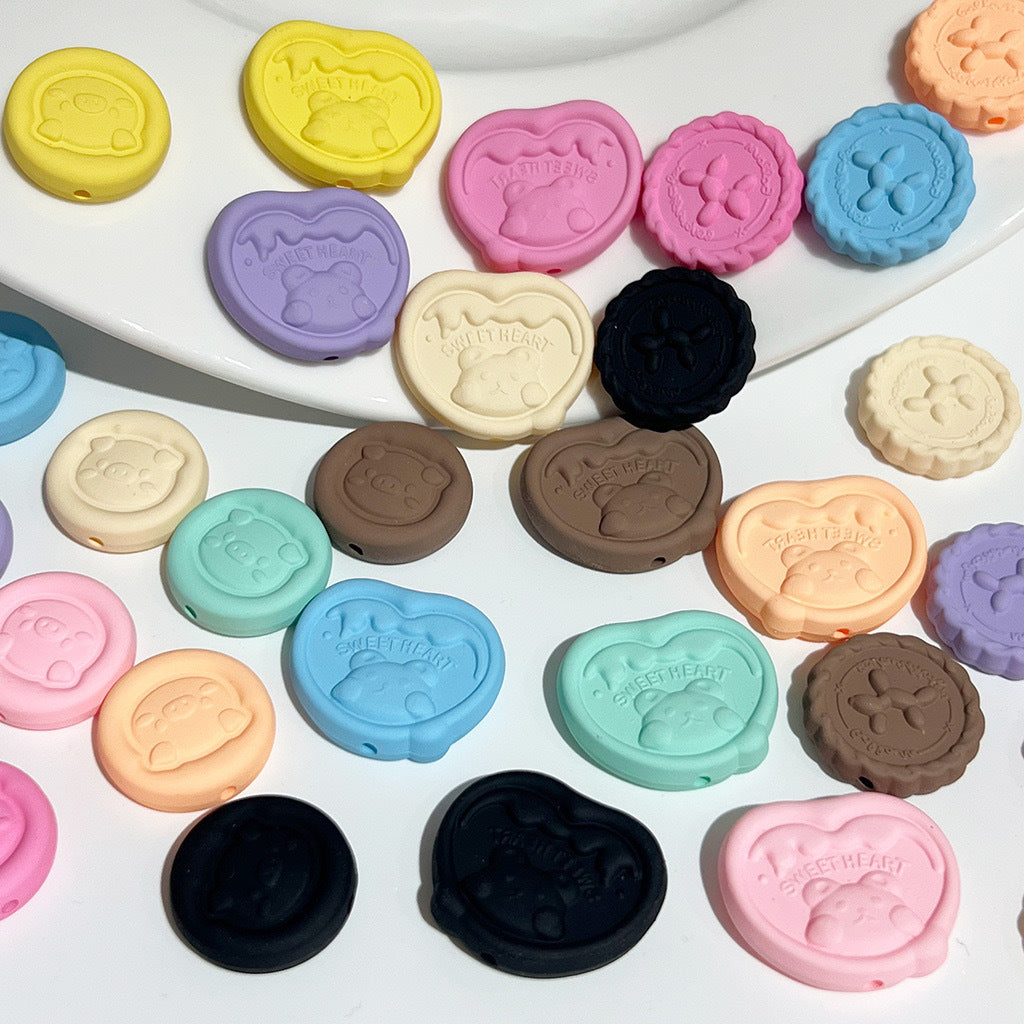 Rubberized Spray Painted Seal Love Bear Acrylic Beads 22-28mm 20pcs