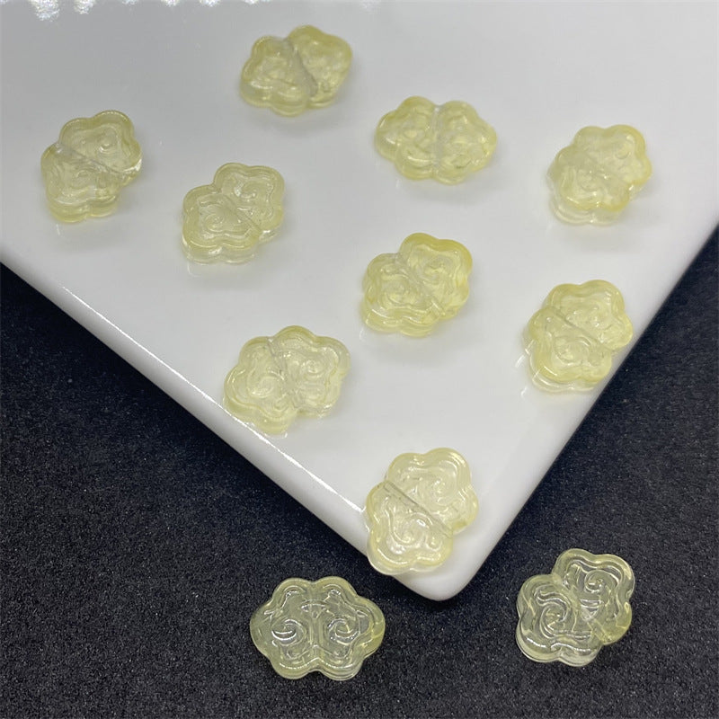 Czech Glass Beads Auspicious Clouds 9 13mm Pastel Translucent 100pcs 19