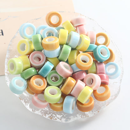 Ceramic Round Spacer Beads 12mm Candy Color Large Hole 50pcs 2