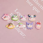 Plating Resin Character Beads Glossy Pastel Tones Big Mouth 10pcs