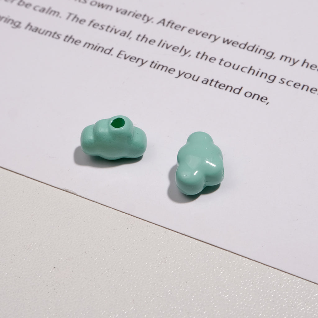 Painted Cloud Acrylic Beads 12mm Colorful Glossy Baked 50pcs 5