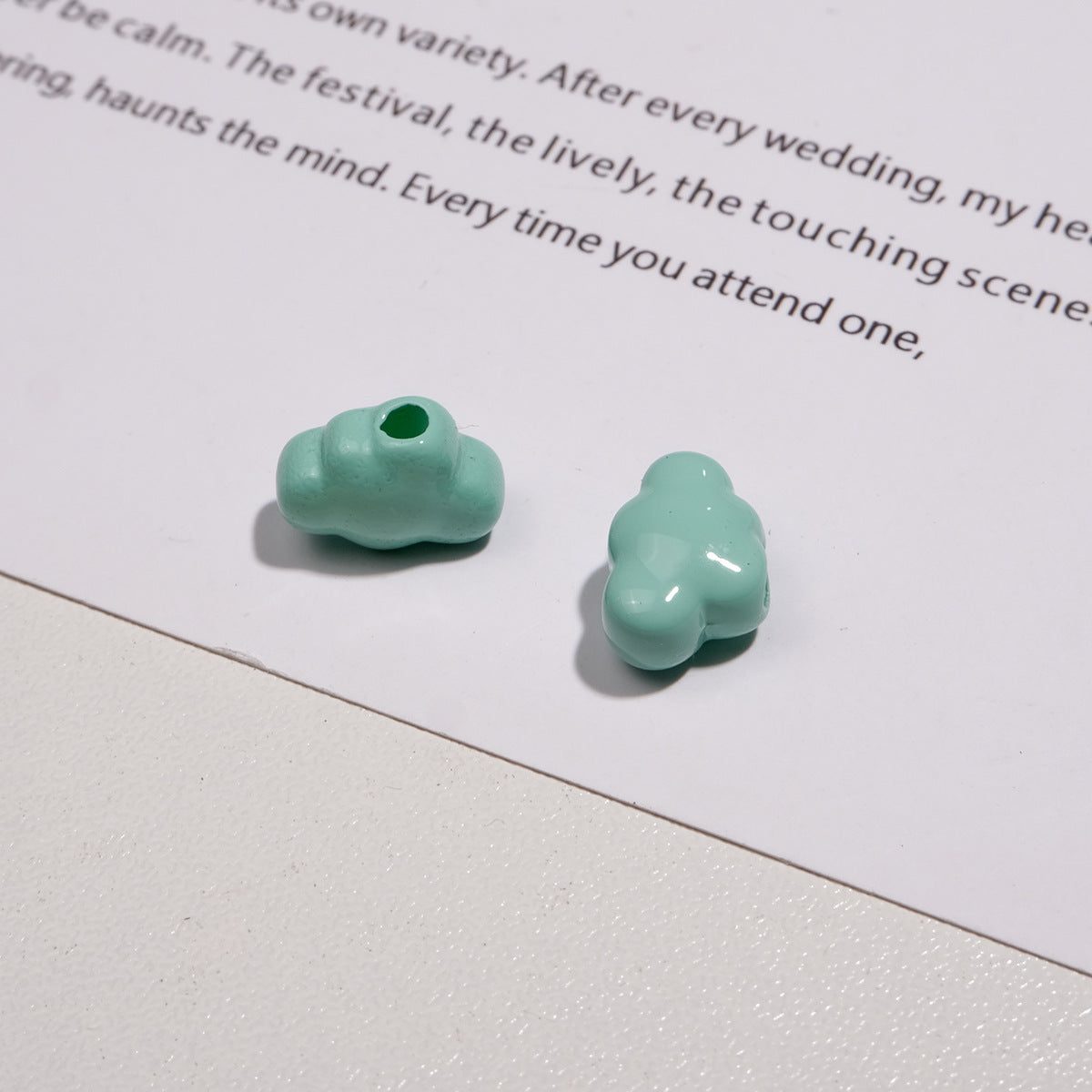 Painted Cloud Acrylic Beads 12mm Colorful Glossy Baked 50pcs 5