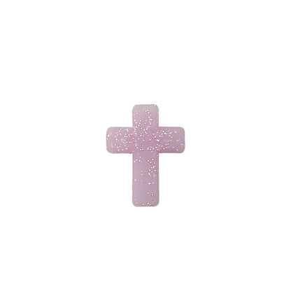 Silicone Focal Beads Cross Matte Speckled Glow in the Dark 20pcs 16
