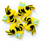 Silicone Focal Beads Bumblebee Holding Wings 20pcs