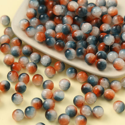 Gradient Crackle Round Glass Beads 10mm Pastel Mixed Colors 100pcs 5