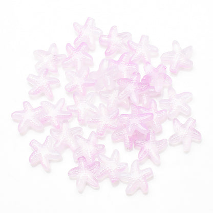 Electroplated Starfish Glass Beads 13-14mm Transparent 30pcs 28
