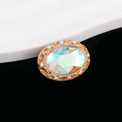 Double-Sided Heart Rhinestone Beads 24mm Vintage Alloy 10pcs 15