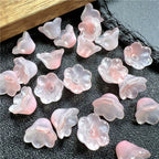 Czech Glass Beads Flower 12mm Iridescent Crystal Clear 50pcs 3