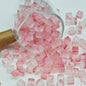 Transparent Sugar Cube Glass Beads 7mm Frosted Pastel 50pcs 23