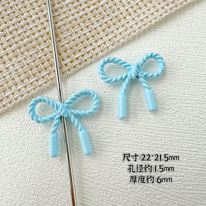 Baking Painted Cookies and Twisted Bow Metal Beads 15mm 21mm 20pcs 18