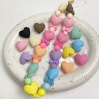 Rubberized Spray Painted Faceted Heart Acrylic Beads 19mm 50pcs 3