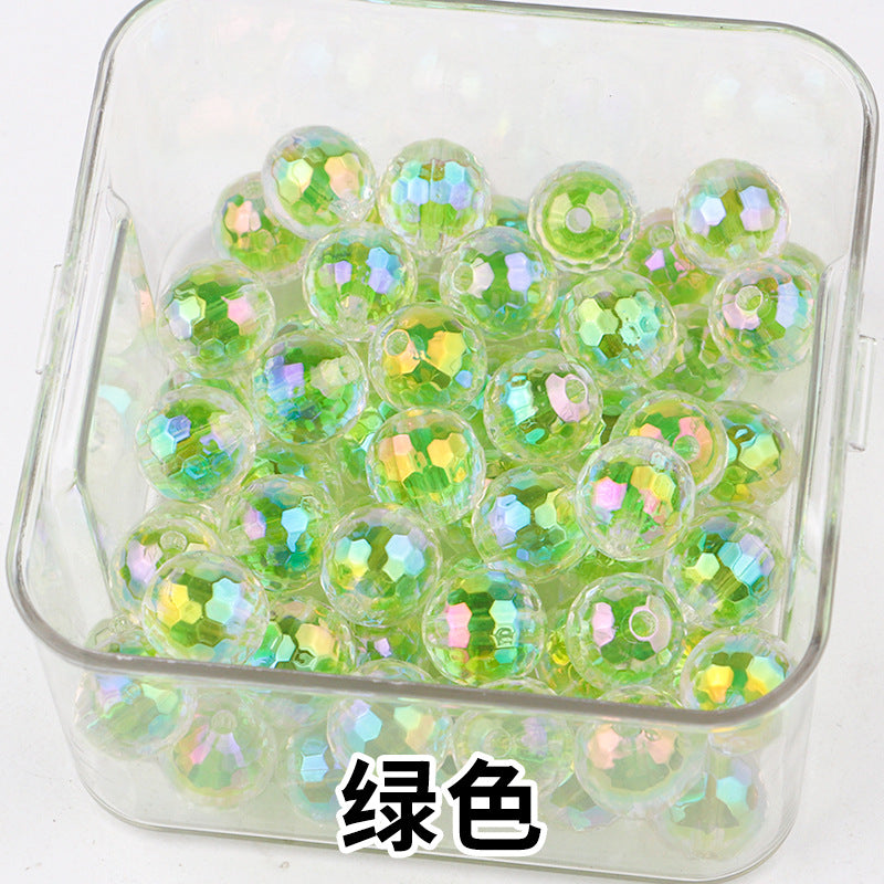 Iridescent Faceted Acrylic Beads 16mm Colorful Mixed 50pcs 12