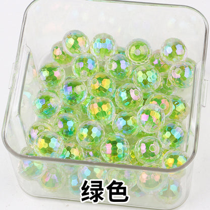 Iridescent Faceted Acrylic Beads 16mm Colorful Mixed 50pcs 12