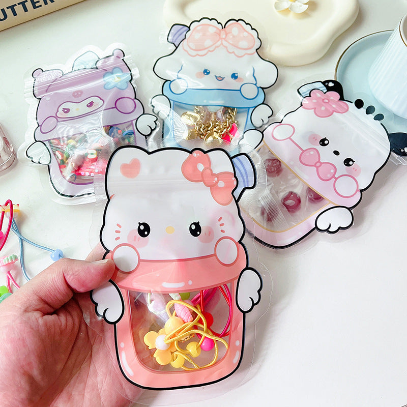Sanrio Series Bottle Shaped Clear Window Ziplock Plastic Bags 10pcs 13x17cm 2
