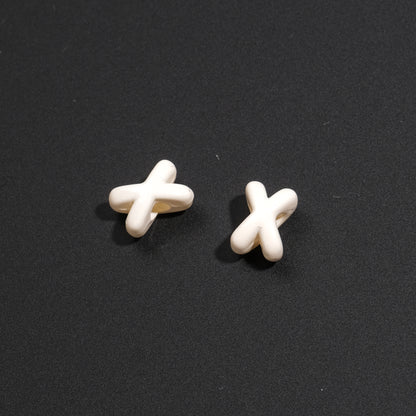 Baking Painted X Acrylic Beads 8mm Glossy Colorful 100pcs 7