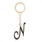 Metal Fashion Letter Keychain Black and Gold Script Design 44