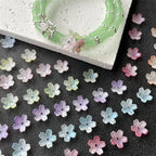 Cherry Blossom Flower Glass Beads 10mm Iridescent Mixed Colors 100pcs