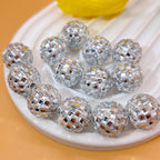 Rhinestone Round Clay Beads 16mm Bright Disco Ball 20pcs 6