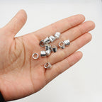 Tube Metal Beads 8mm Leaf Roll Pattern Tibetan Alloy 100pcs 4