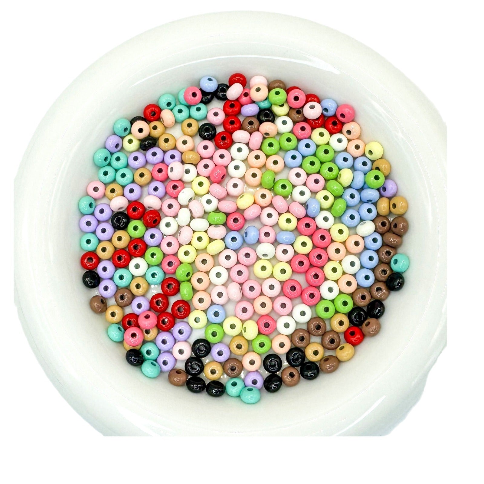 Alloy Spacer Beads 6mm Colorful Baking Painted 50pcs 5