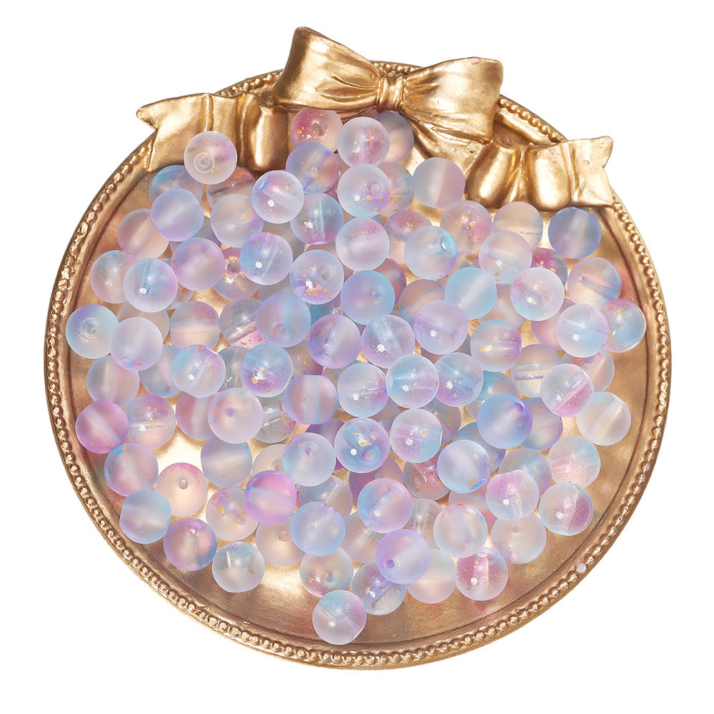 Czech Glass Beads Round 8mm Translucent Metallic Flecks 30pcs 11