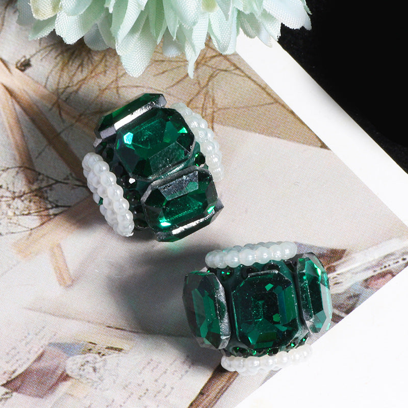 Faceted Crystal Barrel Rhinestone Beads 19mm Polymer Clay Base 5pcs 13