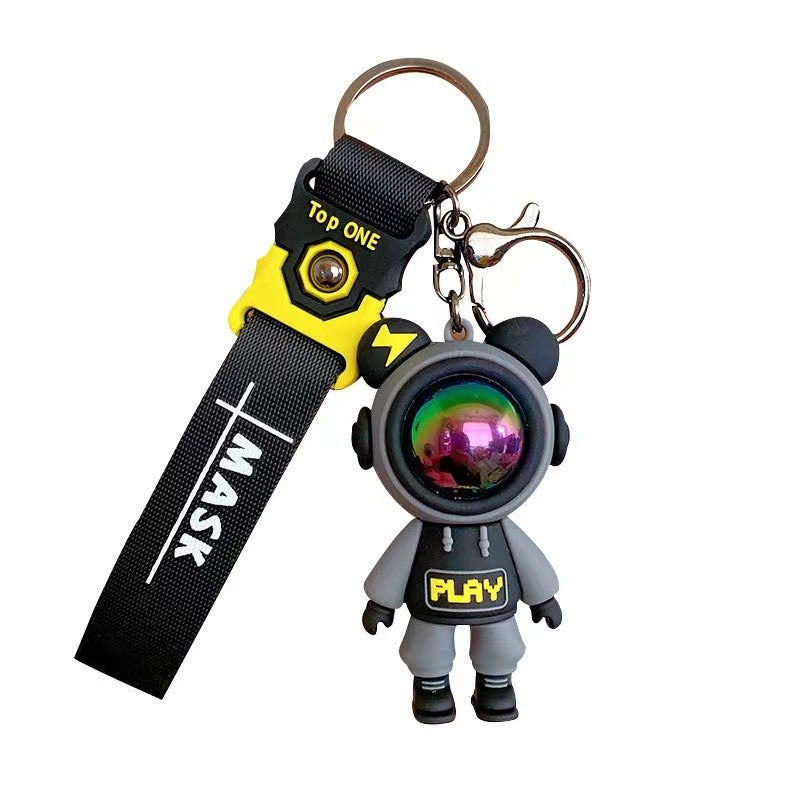 Silicone Lightning Bear Couple Keychain Colorful Glossy Helmets 2