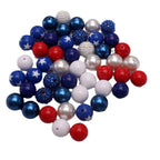 Bubblegum Beads 20mm Red White Blue Star Rhinestone Chunky Mix 50pcs 5