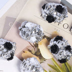 Crown Barrel Rhinestone Beads 23mm Silver Resin Alloy 5pcs 4
