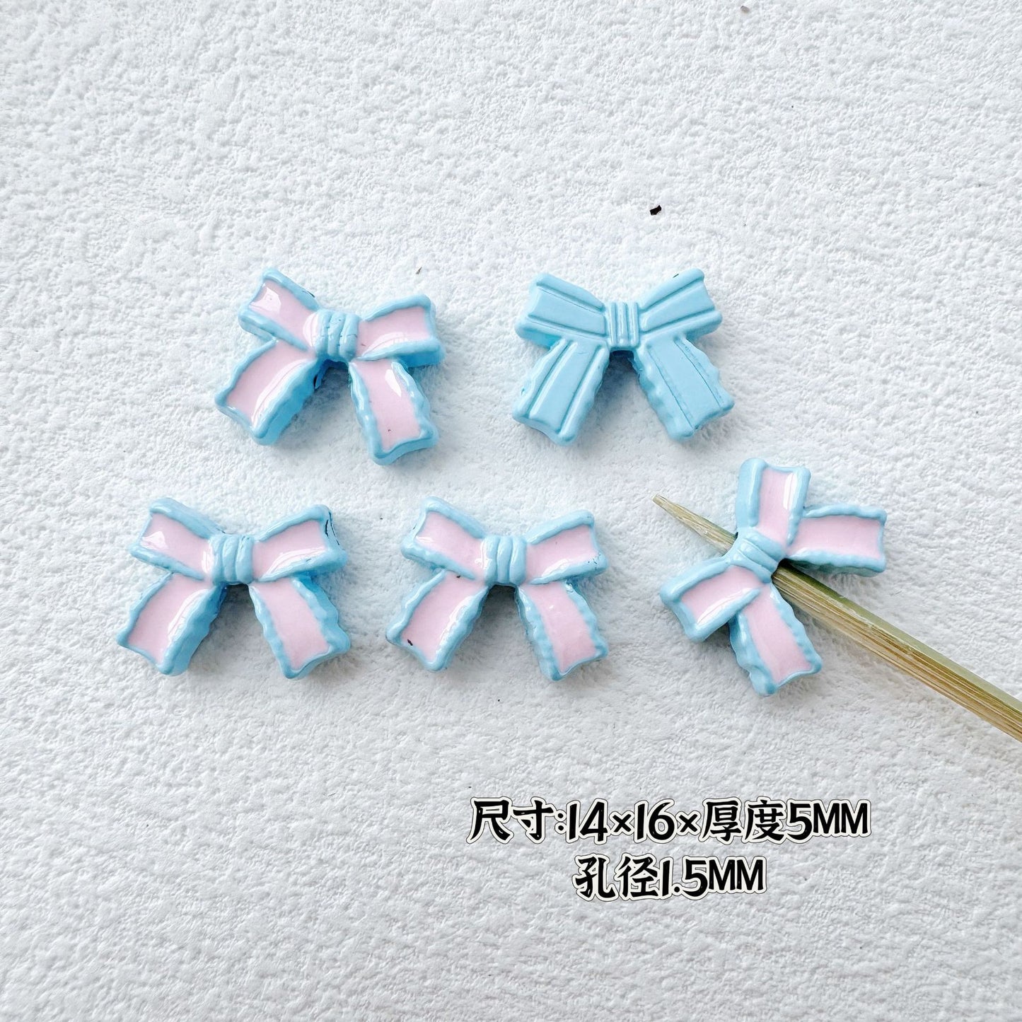 Bow Metal Beads 14mm 16mm Baking Painted Two-Color Alloy 10pcs 10