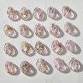 Lampwork Glass Beads Leaf Curled 14x21mm Translucent Vibrant 4pcs 2