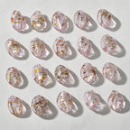 Lampwork Glass Beads Leaf Curled 14x21mm Translucent Vibrant 4pcs 2