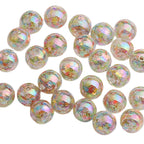 Iridescent Snowflake Resin Beads 16mm Round Translucent 20pcs 5
