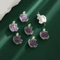 Apple Rhinestone Beads 17mm Colorful Pave Alloy 10pcs 8