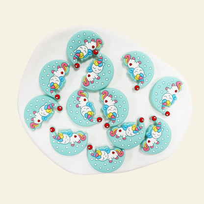Silicone Focal Beads Lunar Unicorn Holding Moon 20pcs 11