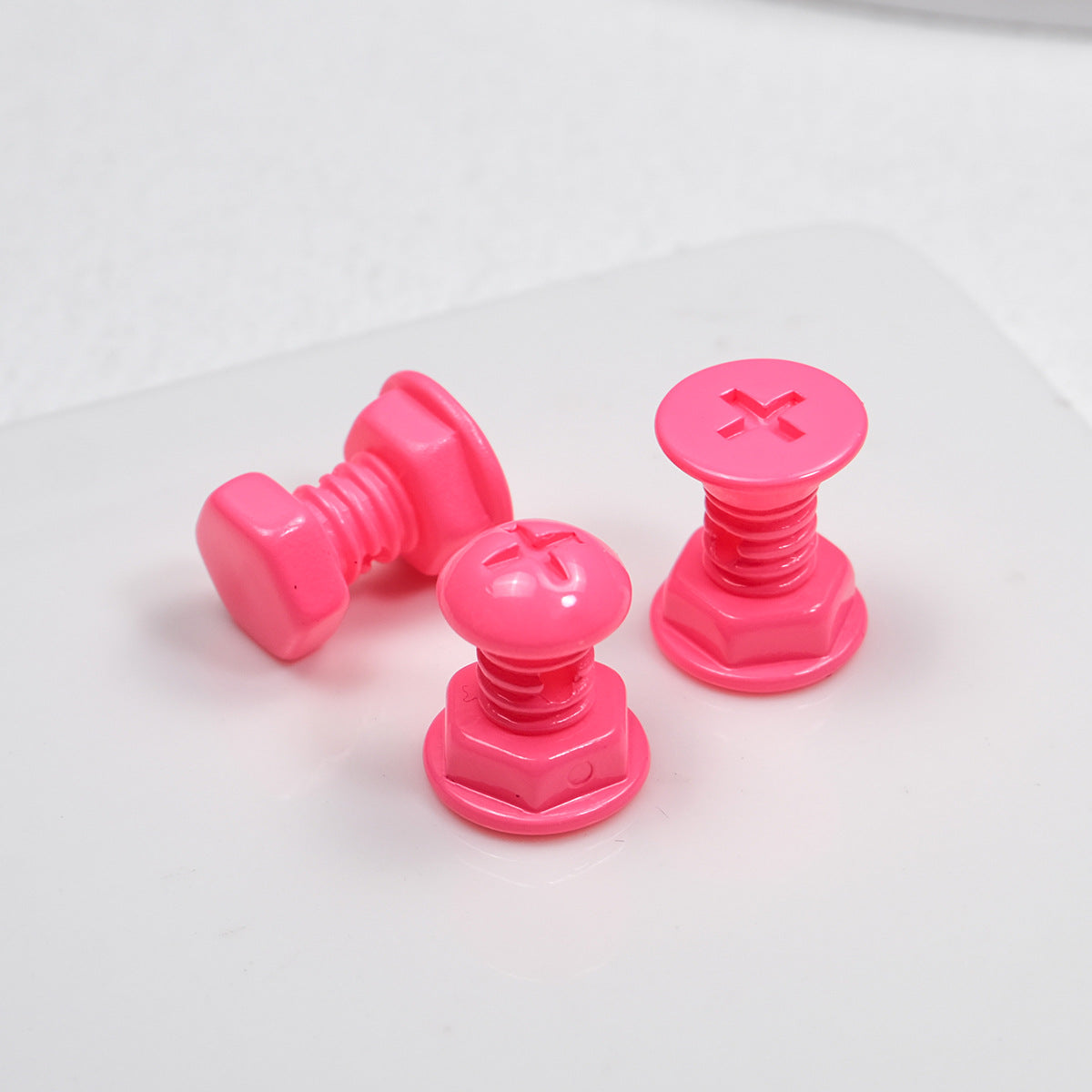 Painted Screws Acrylic Beads 16mm Colorful Mixed 50pcs 7