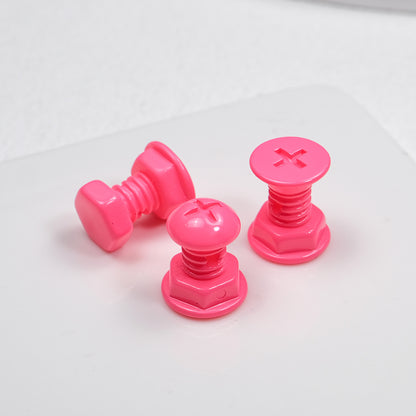 Painted Screws Acrylic Beads 16mm Colorful Mixed 50pcs 7